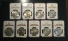 Lot of NINE 1923 Philadelphia $1 Silver Peace Dollars All NGC Certified MS64