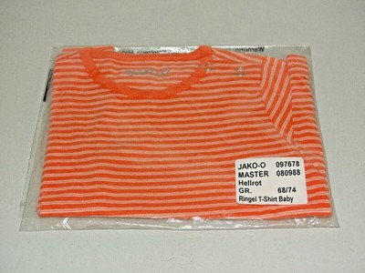 JAKO-O Baby Striped T-Shirt Light Red Size 68/74, NEW