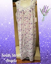 EILEEN WEST E00055 PINK  PURPLE FLORAL SLEEVELESS COTTON LAWN NIGHTGOWN MEDIUM