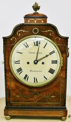 Antike englische Smith & Son Of Reading Regency Twin Fusee Schlagbügeluhr