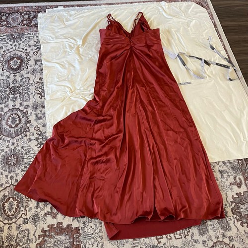 NWT Azazie Aqua Stretch Satin Dress Terracotta Plus Sz 20 Bridesmaid Wedding - Picture 7 of 7