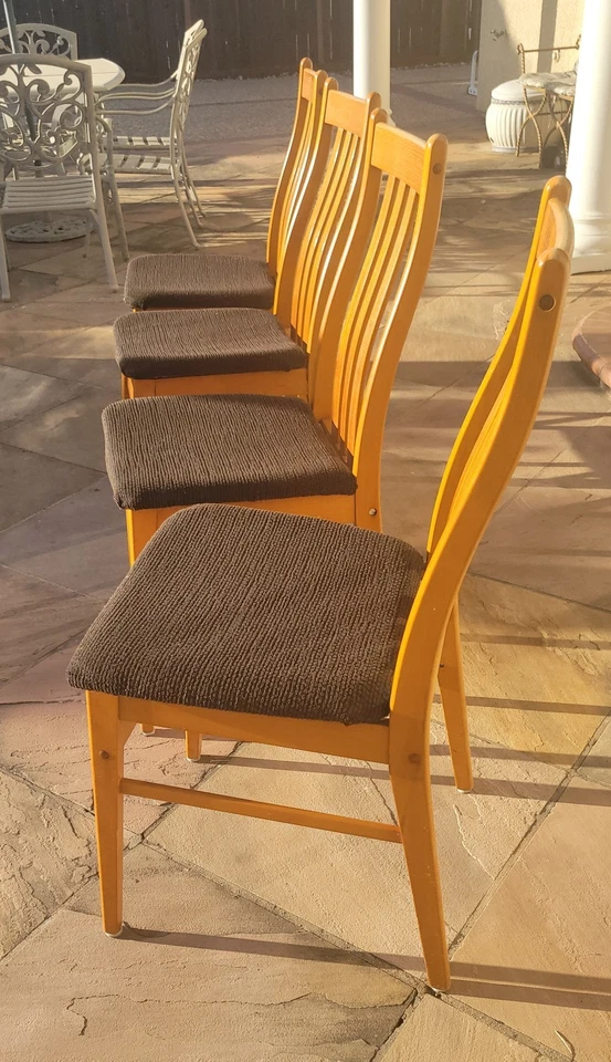 Farstrup Mobler 中世纪丹麦现代棕色餐椅 4 件套樱桃色? 木材! — 第 2/4 张图片