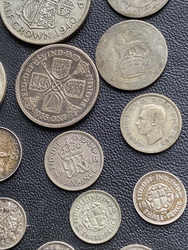 139 Grams Pre 1947 Silver Coins Half Crown George V VI 6d 3d Florin Lot 1785 - Picture 10 of 13