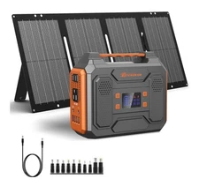 Portable Solar Generator 300W Portable Power Station & Solar Panel  "USED ONCE"