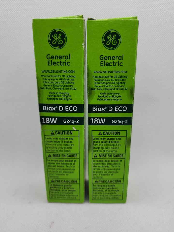 2 Pack Compact Fluorescent Lamp Tube 97598 GE F18DBX/827/ECO4P  18W 4 Pin CFL - Image 3 of 4