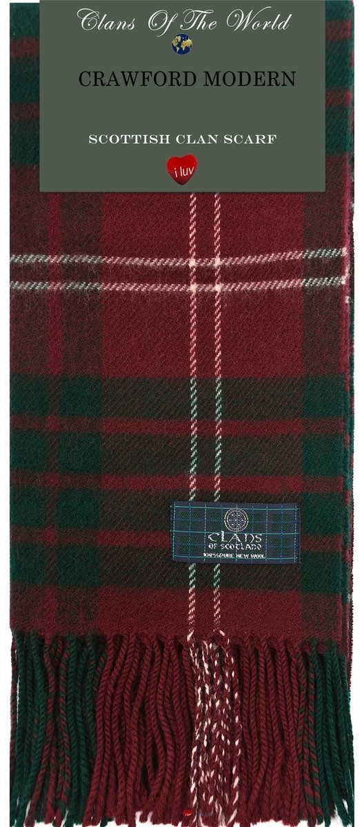I LUV LTD Hunter Modern Tartan Schal – 100% Reine Lambswool, Clan Design
