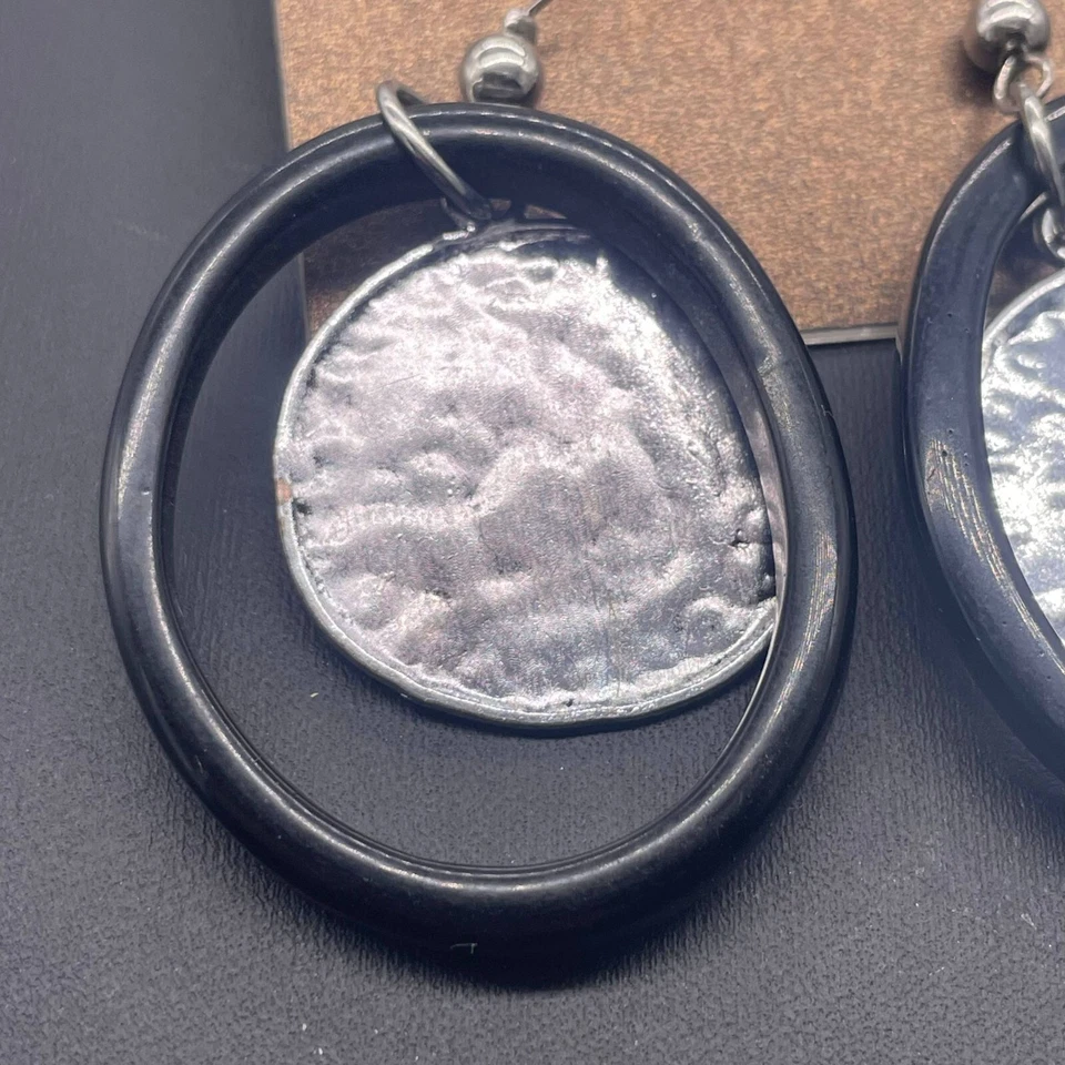 Кованые круглые висячие серьги-капли Zevar от Treska богемное хиппи - Изображение 4 из 4