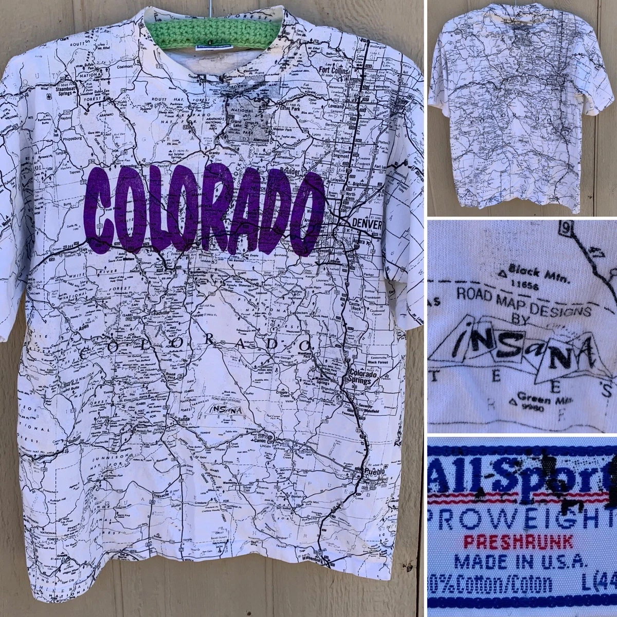 vintage Colorado t shirt Road Map Designs By Isana Tees all over