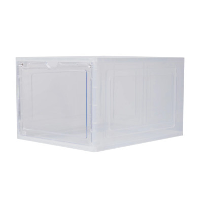 10-Pack Clear Stackable Shoe Storage Boxes with Magnetic Doors