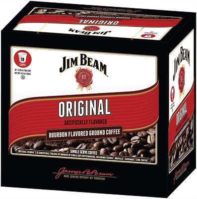 Jim Beam Bourbon Flavored Arabica Coffee 18 Single Serve Cups for Keurig