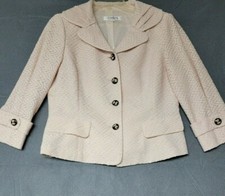 CHOI BOKO Woman's Blazer Jacket VTG look Light pink Textured Size Small