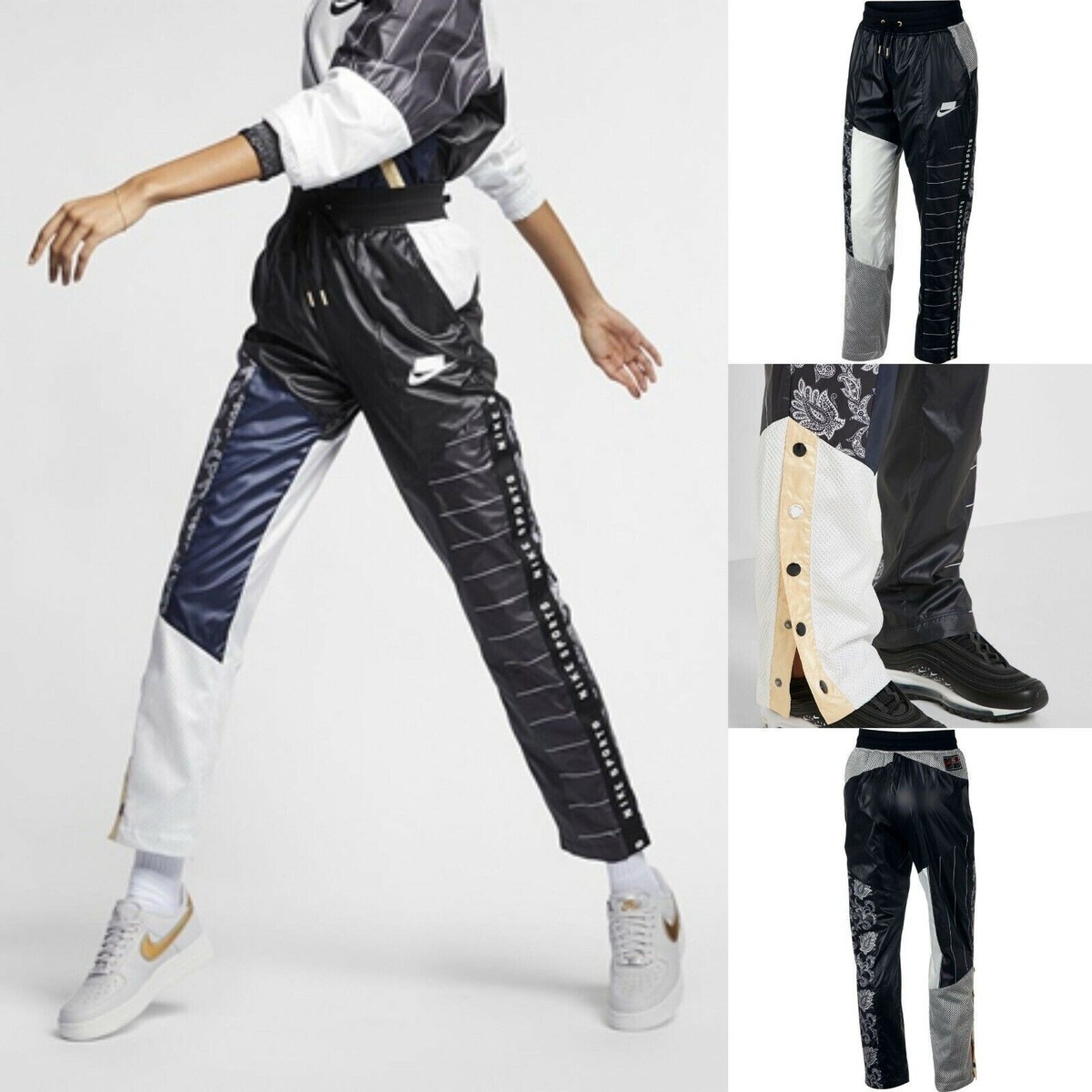 $90 Nike Sportwear NSW Woven Track Pants Black Patchwork $90 Nike Sportwear NSW Woven Track Pants Black Patchwork