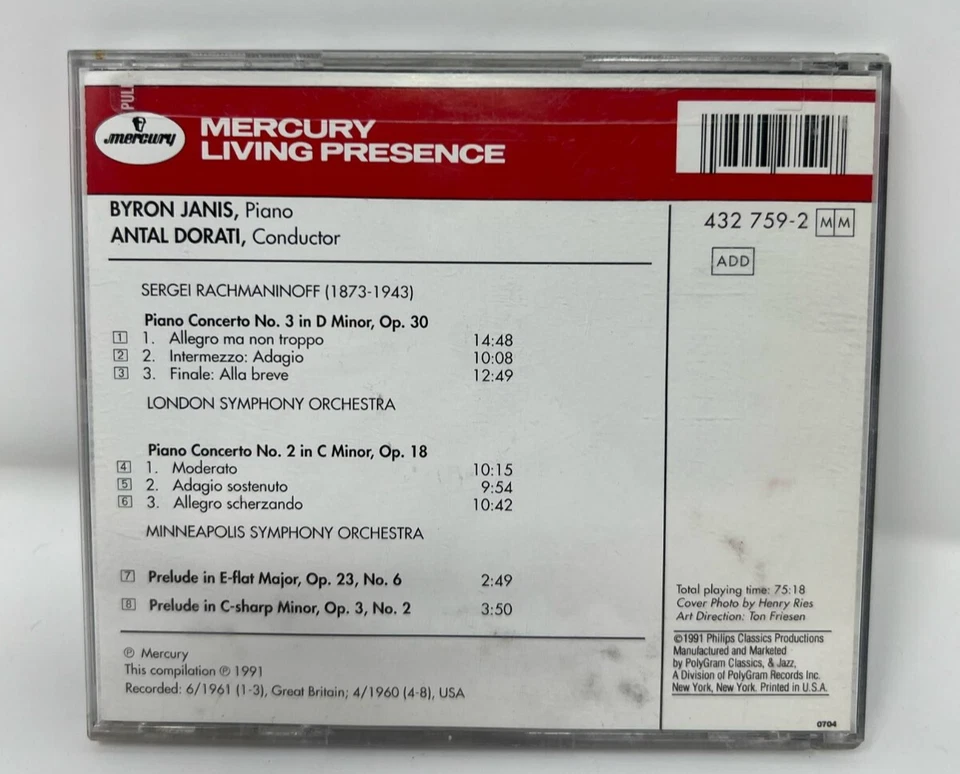 Mercury Living Presence SACD Hybrid RACHMANINOV Piano Concertos 2+3 BYRON JANIS - Image 2 of 3