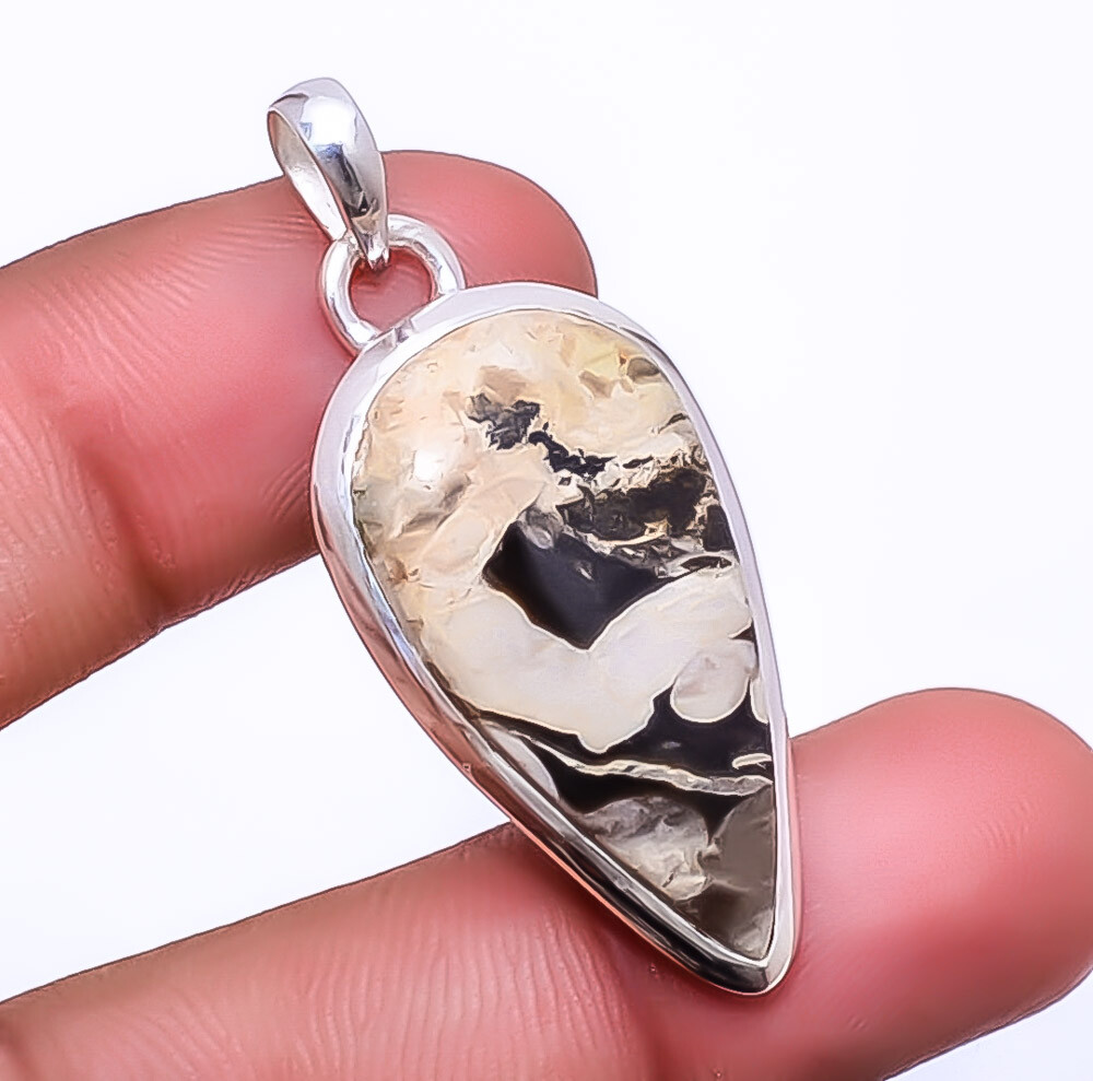 Petrified Peanut Wood Jasper - Australia 925 Sterling Silver Pendant 1.76