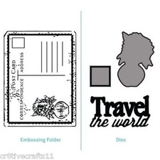 ULTIMATE CRAFTS EMBOSSING FOLDER DIES "TRAVEL THE WORLD" ULT157148 FOR CARDS