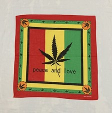 Rasta Peace And Love Marijuana Plant Hemp Leaf Bandana Head Wear New