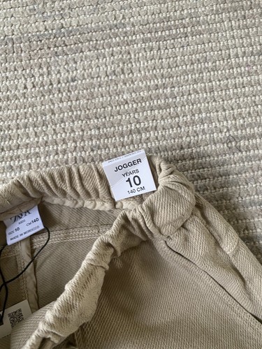NEW ZARA BOYS COTTON JOGGER PANTS 10 years Beige Natural Khaki Light Weight Pant - Picture 5 of 6