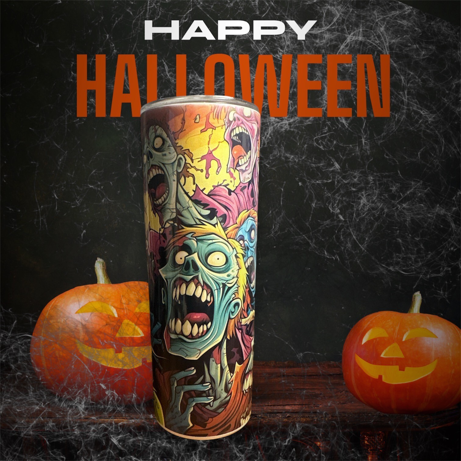 Zombie theme 20 oz tumbler stainless