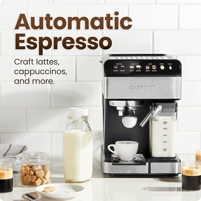 Chefman CaféMaster Pro Espresso Machine with Built-In Milk Frother