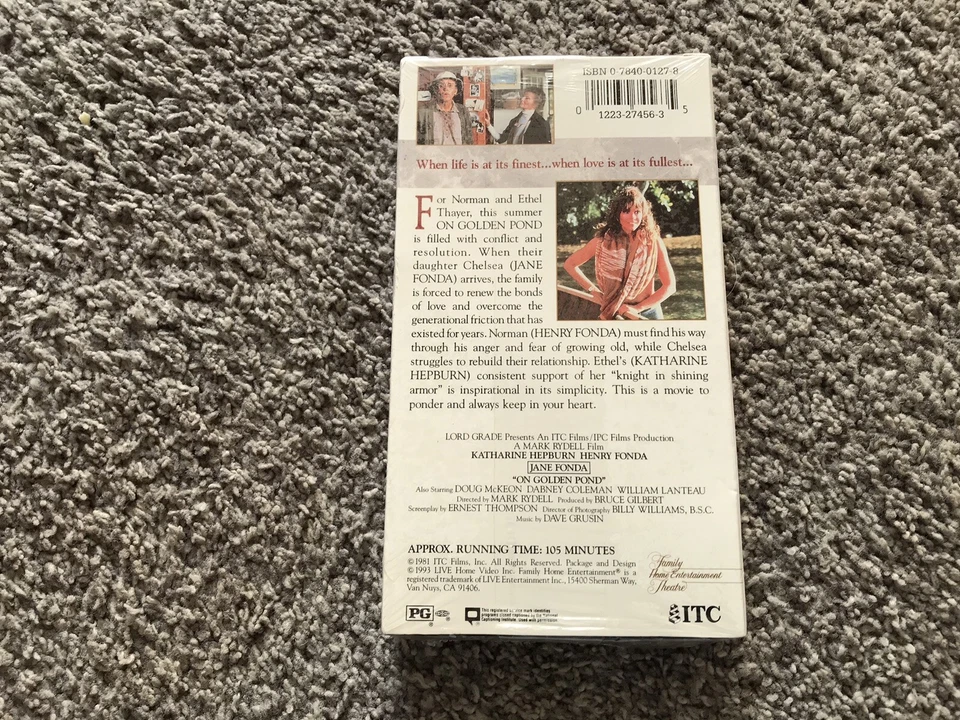 On Golden Pond VHS ITC Golden Collectables 1993 Brand New & Sealed Foto 3 de 4