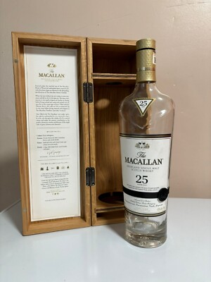 Empty  Macallan 25 Bottle 750 ML,  With Box 