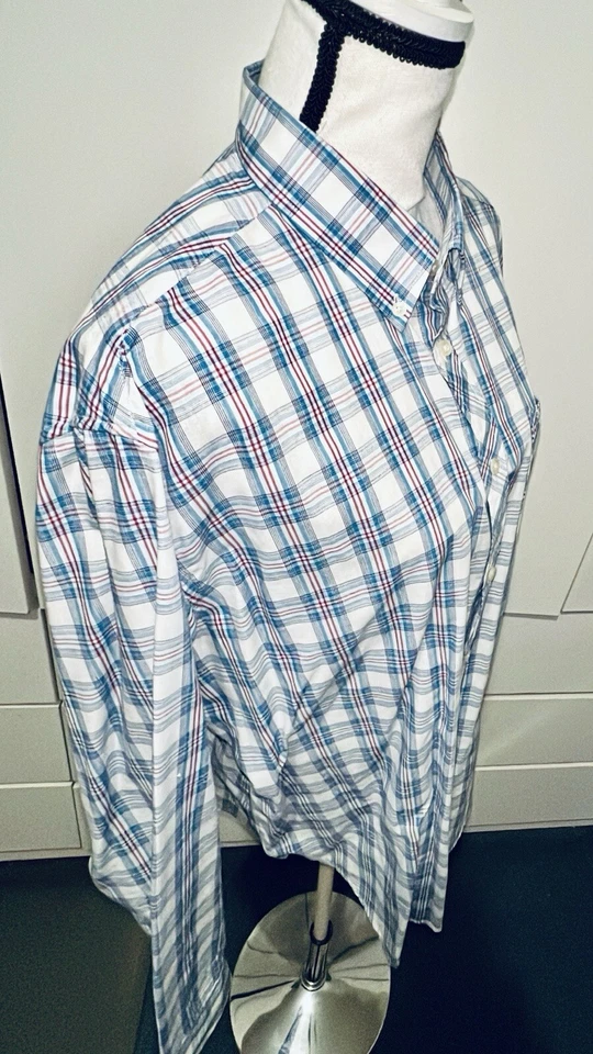 LOT of 2 OXFORD PLAID BEN SHERMAN & JUST A CHEAP SHIRT OXFORD BUTTONS MSRP $170 - Image 3 of 4