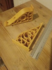 New Contemporary Wall Shelf Brackets Gold Pair X2