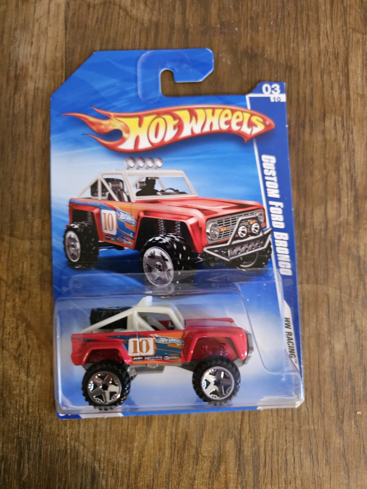 2010 Hot Wheels HW Racing #3/10, Custom Ford Bronco, Red, Collector #151/240