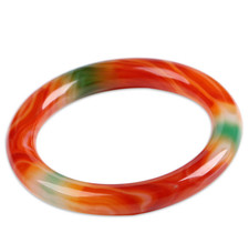 Natural chalcedony bracelet round bar agate bracelet girl gift 59-60mm