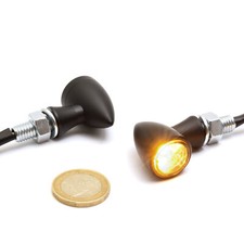 Micro Bullet LED Mini Blinker 2 Stück schwar...