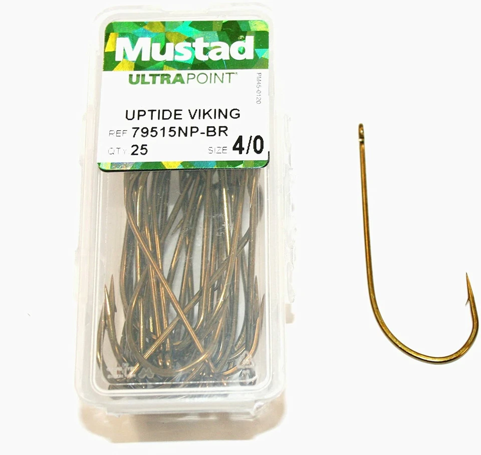 Mustad Uptide Wikinger Angelhaken 79515NP-BR - Großpackungen mit 25