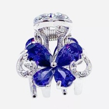Butterfly Hair Claw Jaw Clip use Swarovski Crystal Hairpin Elegant Purple S23