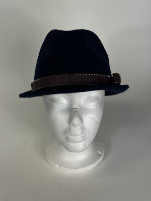 Juicy couture fedora hat nwt Juicy Couture 100% Wool Fedora Hat Navy Women main image 4