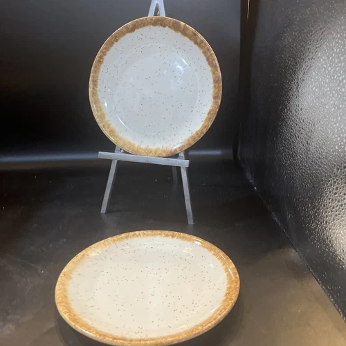 McCoy USA Greystone Set Of 2 Speckled Salad Plates 7 1/2 In