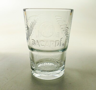 Bacardi Rum Longdrinkglas Palmenrelief Klar 0,3l Cocktailglas Mojito Bar 9606
