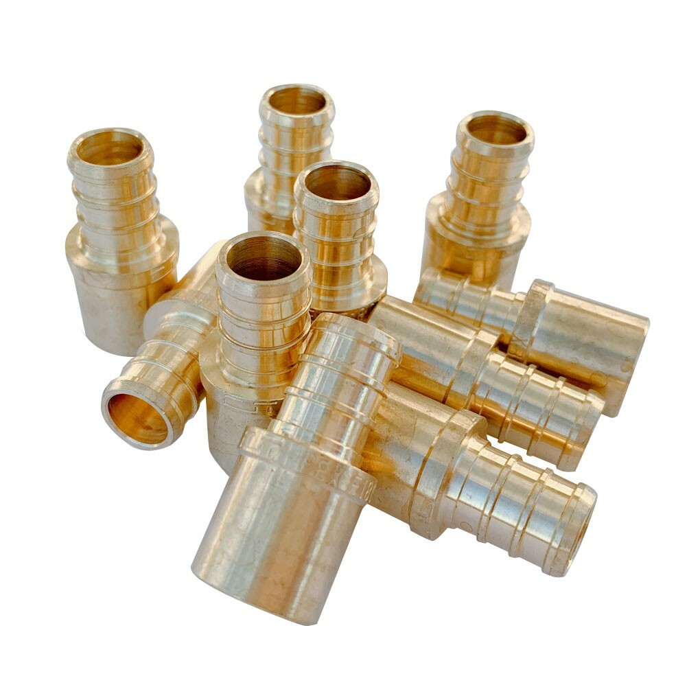 10 PCS Pex 1/2" X 1/2" MALE SWEAT ADAPTERS BARB CRIMP FITTING,LEAD FREE BRASS