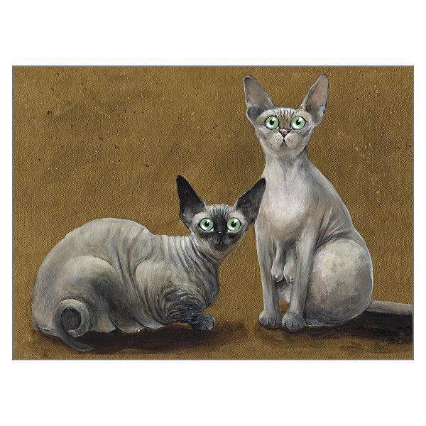 'Fluffy & Coco' Funny Cat Greeting Card by Kim Haskins Humorous Cats Birthday