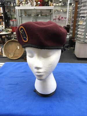 CW3 Warrant officer Burgundy Beret 7 1/8 tag size c5