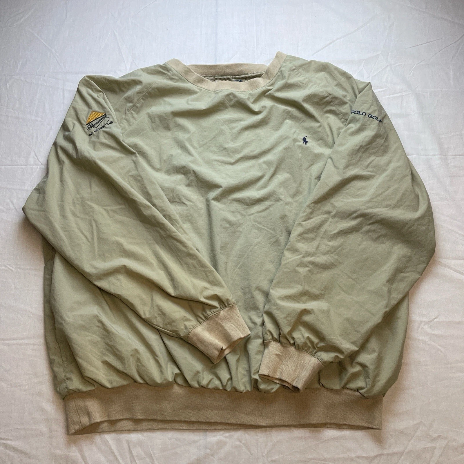 Rare Vintage Cream Polo Ralph Lauren golf windbreaker in size XL