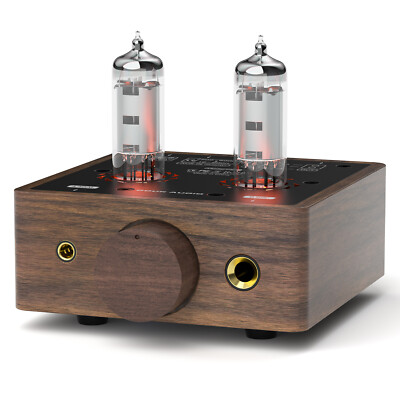 Mini Tube Headphone Amplifier Desktop Stereo Audio Preamp with 4.4/6.35mm Jack