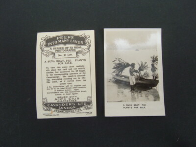 Cavanders - Peeps Into Many Lands (1927- Med) - #27 L/R Suva Boat, Fiji