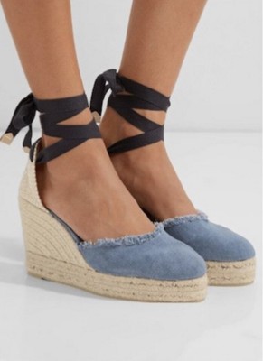 denim blue wedges