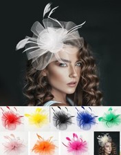 Headband Feather Kentucky Derby Wedding Hat Church Dressy Cocktail Fascinator