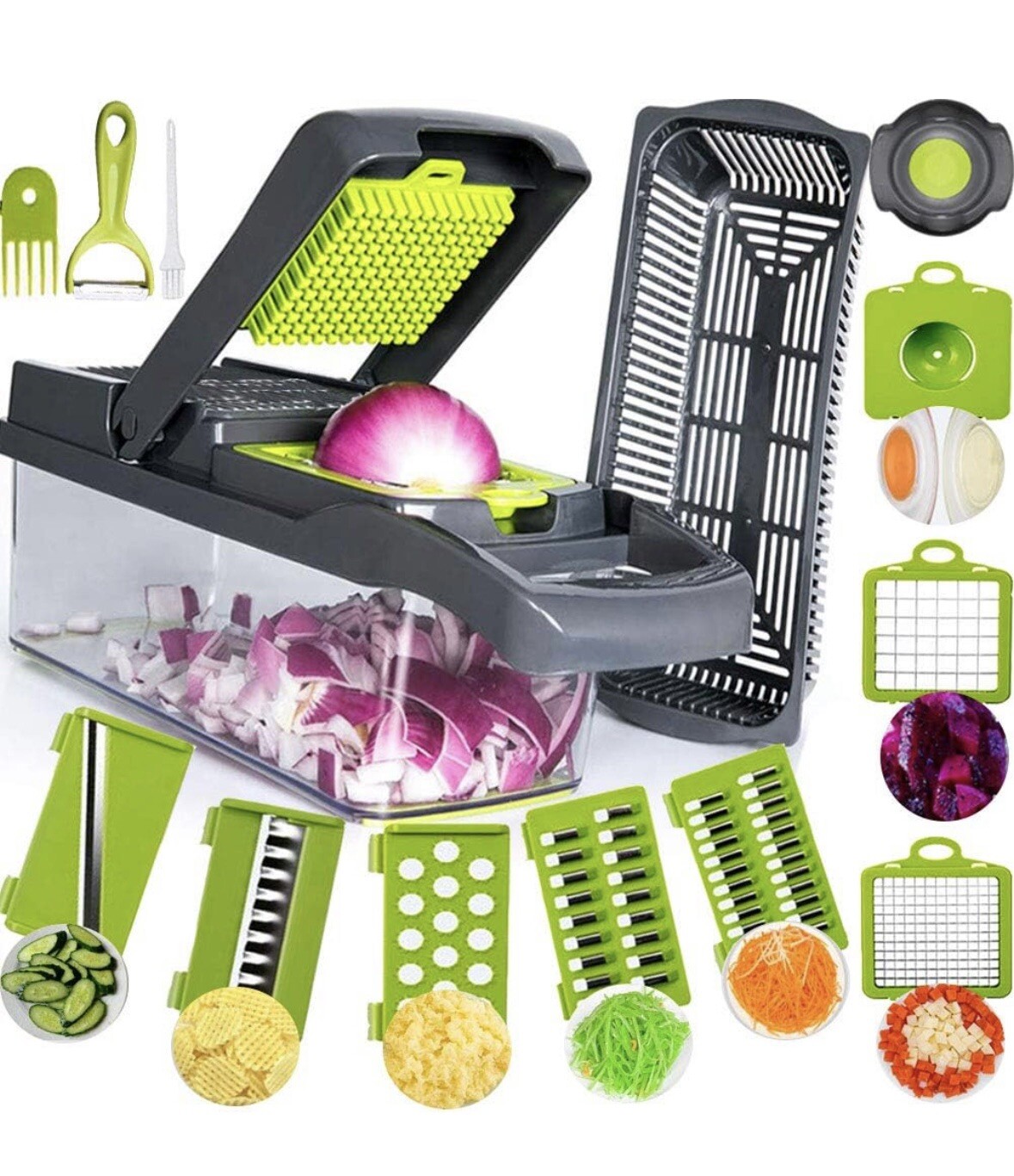 Mandolina Affettatutto 13 in 1 Professionale - Taglia Verdure Acciaio Inox