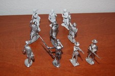 Group of 10 LEAD UNPAINTED SOLDIERS - KNIGHTS - 54mm scale. see pics