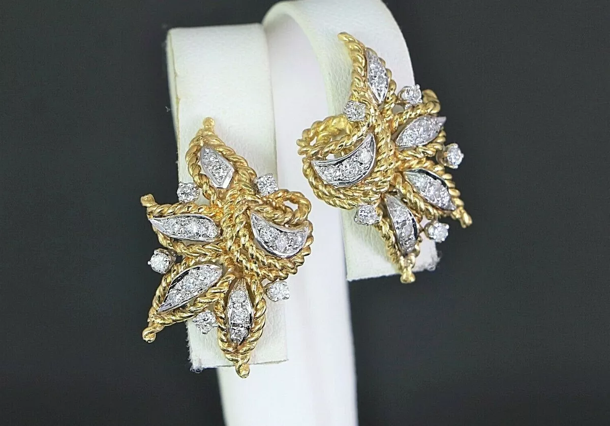 Imperial Real Diamond Earring Design with Linear Stone Setting and Rose  Gold Tint - Reeya LifeStyle