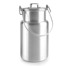 MILCHKANNE ALUMINIUM mit DECKEL Milchbehälter Milch Kanne Krug Behälter