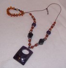 Brown, Rust and Purple Necklace Big Stone with Coordinating Bracelet Lot 121 — photo 3