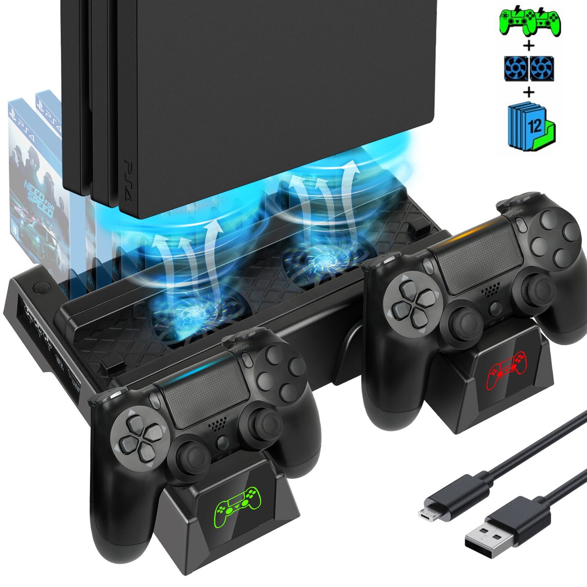 PlayStation4 - かーくん&#39;s shopPlayStation4 Wireless PS4 Controller USB Charger Charging Station For