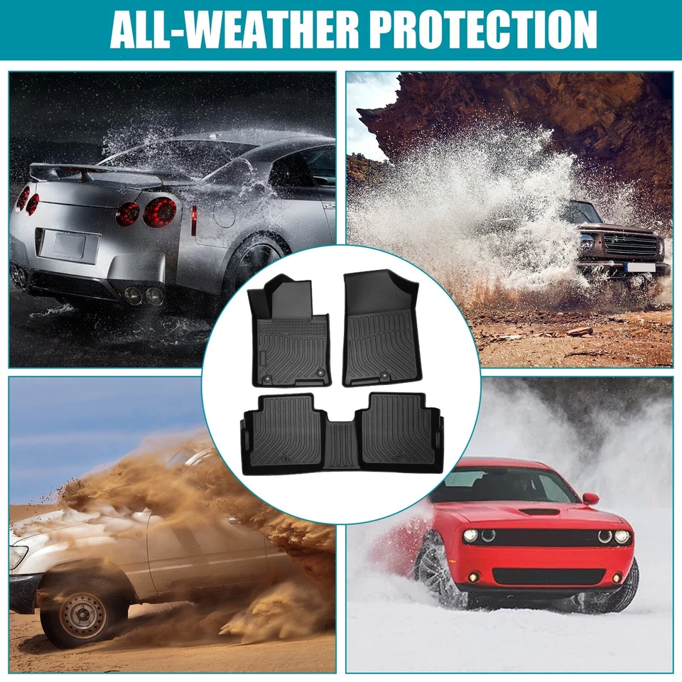 All Weather Floor Mats Liners For 2016-2020 Kia Optima Waterproof 3D TPE Carpet Foto 3 de 4
